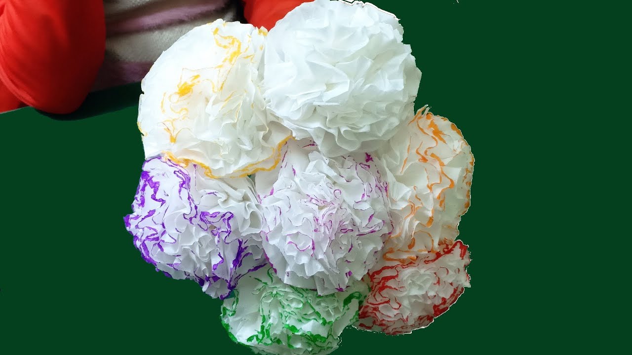 Tissue Paper Flowers / DIY Round Tissue Paper Flower - YouTube