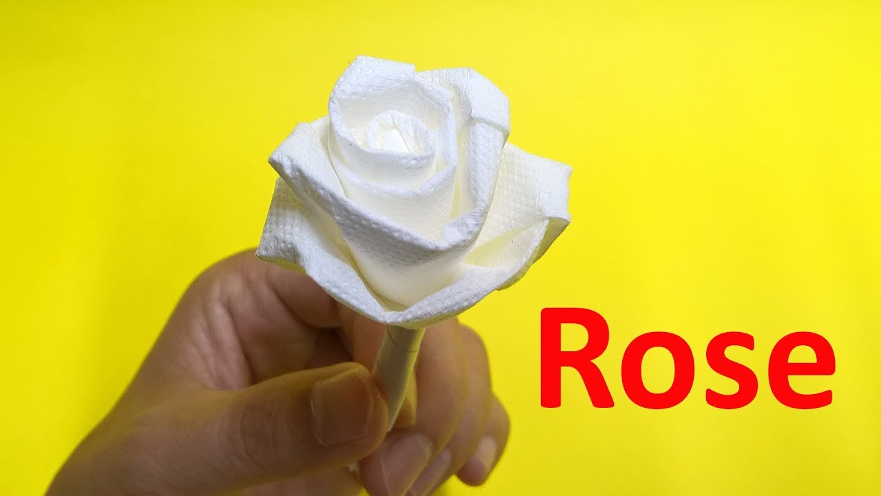 Cách gấp Hoa Hồng từ giấy cuộn - YouTube